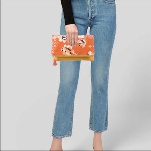 Orange and White Rachel Pally Reversible Clutch